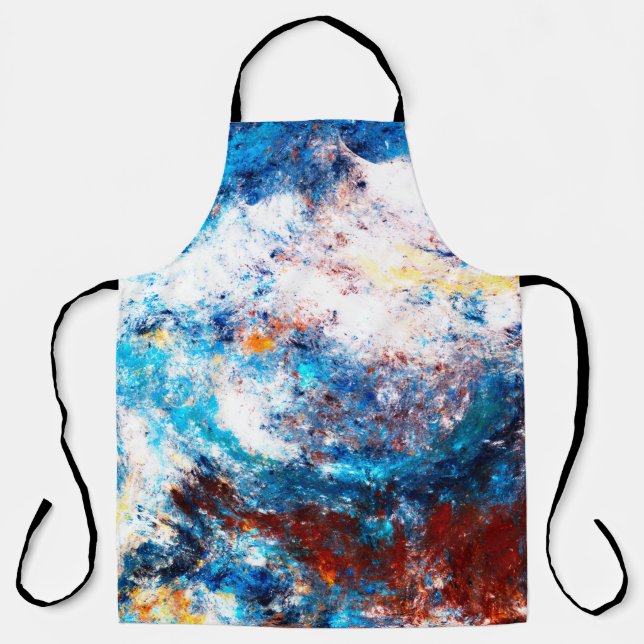 Blue sea wave. Artistic splashes of bright paints. Apron (Front)