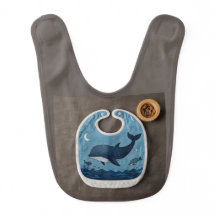 Blue sea Whale Baby Bib