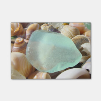 Blue Seaglass Post-It Notes Sea Glass Shells