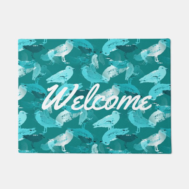 Blue Seagull Welcome Doormat (Front)