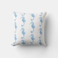 Blue Seahorse Coastal Pattern