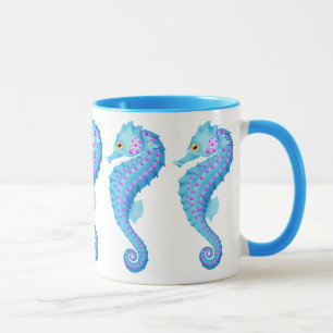 Blue Seahorse coffee mug