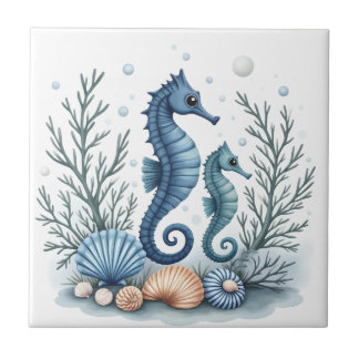 Blue Seahorse Tile