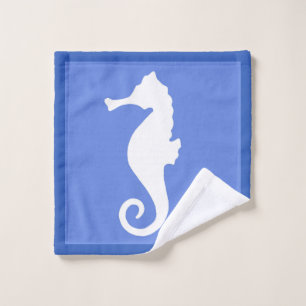 Blue Seahorse Wash Cloth