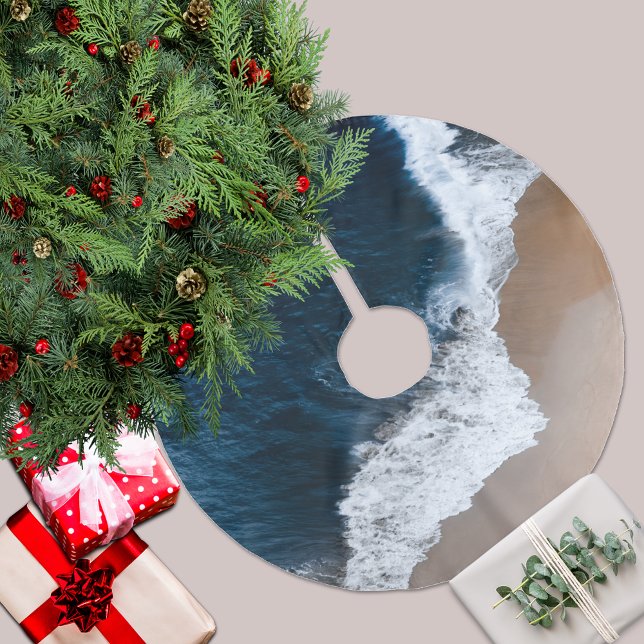 Blue Seas Aerial Bali Indonesia Brushed Polyester Tree Skirt (Creator Uploaded)