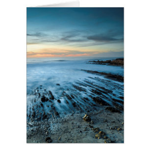 Blue seascape at sunset, California