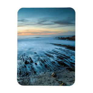 Blue seascape at sunset, California Magnet