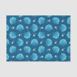 Blue Seashell And Sea Pearls  Tissue Paper