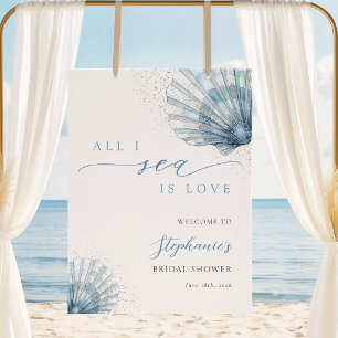 Blue Seashell Bridal Shower Poster