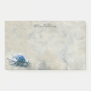 Blue Seashell Coastal Monogrammed Name 10x6 Post-it Notes
