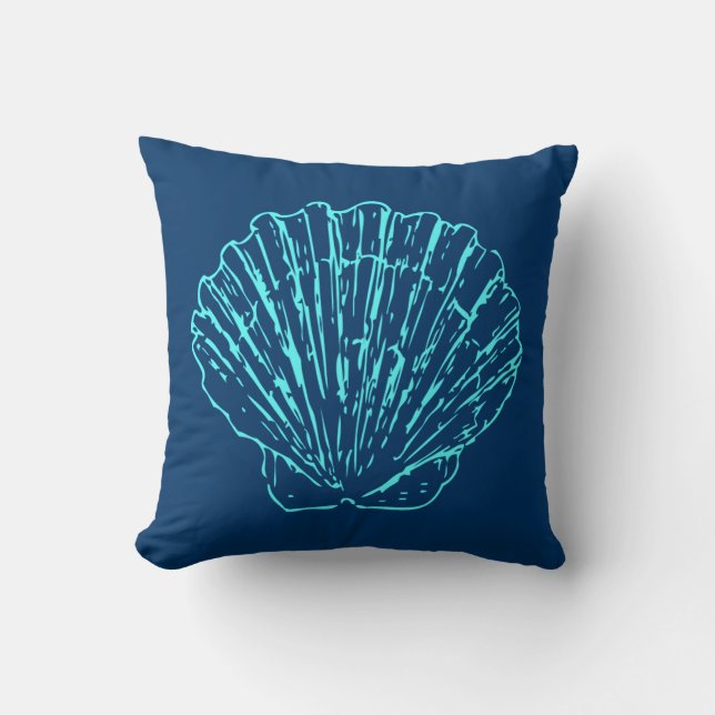 Blue Seashell Cushion (Front)