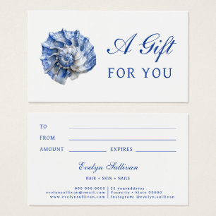 Blue seashell logo gift card