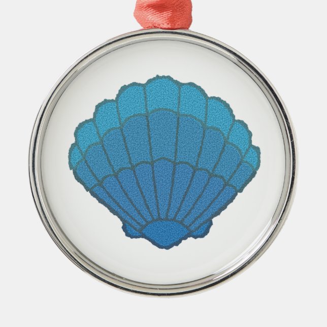 Blue Seashell Mosaic Metal Tree Decoration (Front)