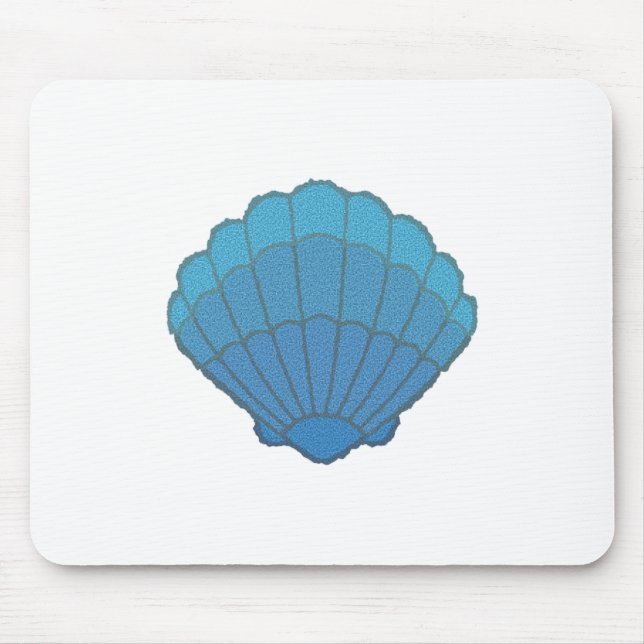 Blue Seashell Mosaic Mouse Pad (Front)