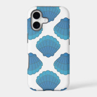 Blue Seashell Mosaic Pattern
