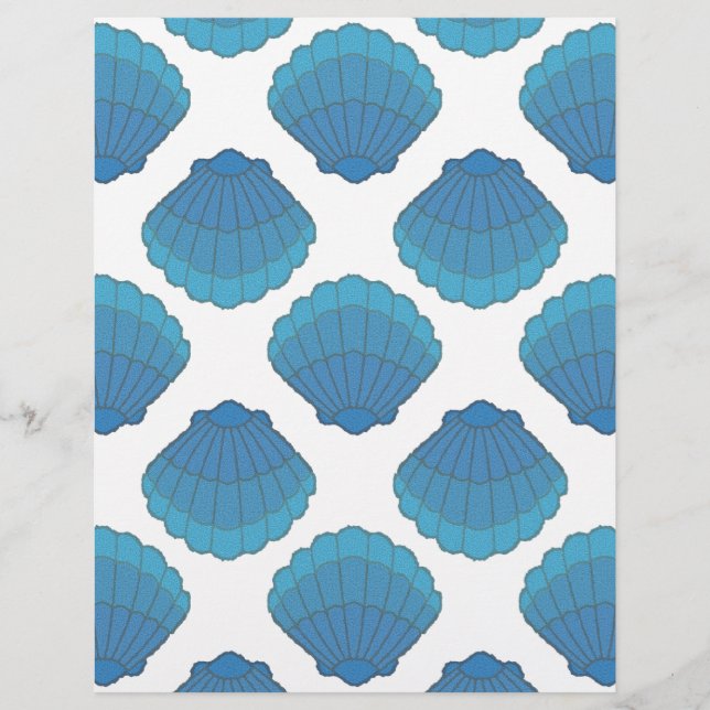 Blue Seashell Mosaic Pattern (Front)