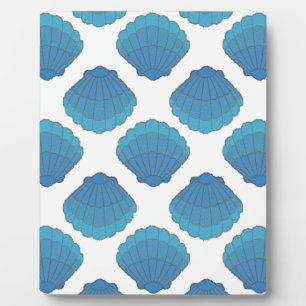 Blue Seashell Mosaic Pattern Plaque