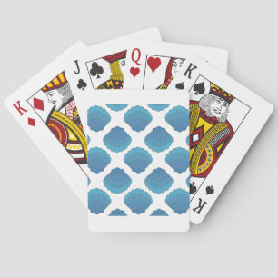 Blue Seashell Mosaic Pattern Playing Cards