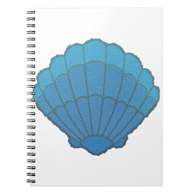 Blue Seashell Mosaic Spiral Notebook (Front)
