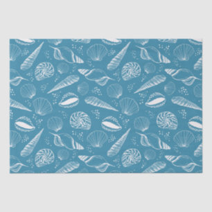Blue seashell ocean tissue paper
