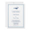 Blue seashell simple elegance wedding invitation