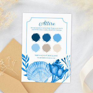 Blue Seashell Wedding Color Palette Card   Coastal