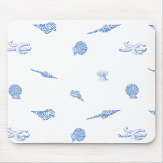 Blue Seashells and Starfish mousepad