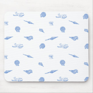 Blue Seashells and Starfish mousepad
