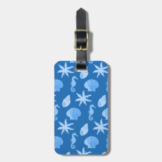 Blue Seashells Luggage Tag