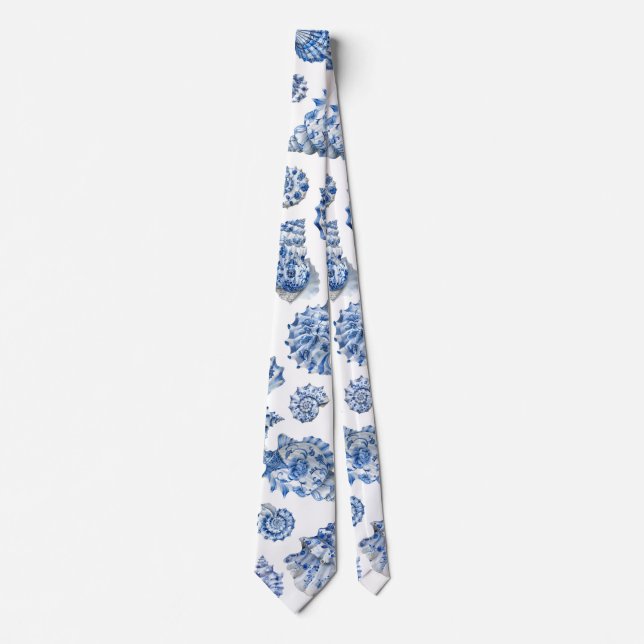 Blue seashells Neck Tie (Front)