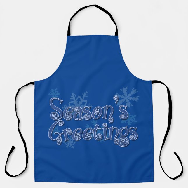 Blue Season's Greetings Apron (Front)