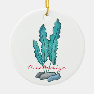 Blue Seaweed Algae Thunder_Cove Ceramic Tree Decoration