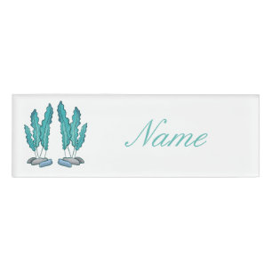 Blue Seaweed Algae Thunder_Cove Name Tag