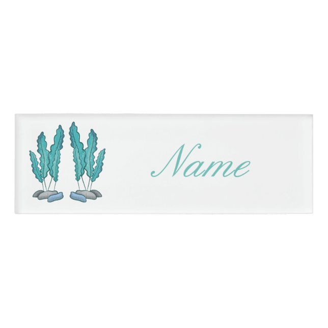 Blue Seaweed Algae Thunder_Cove Name Tag (Front)
