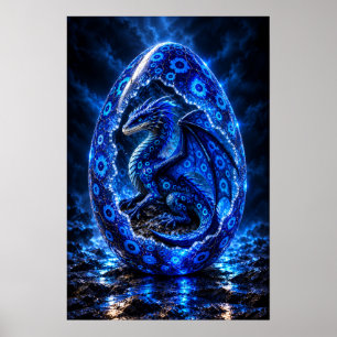Blue Seeker Dragon Egg Poster