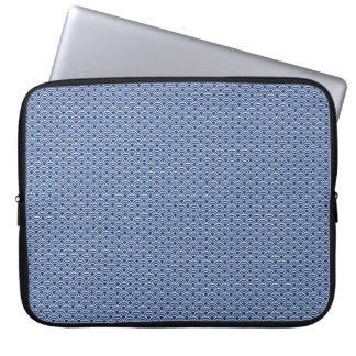 blue seigaiha pattern laptop sleeve