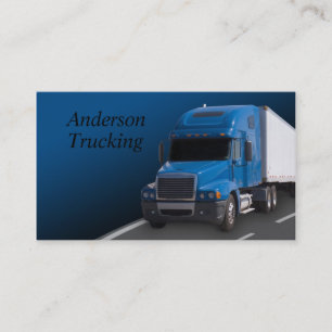 Blue Semi With Trailer, Business Card
