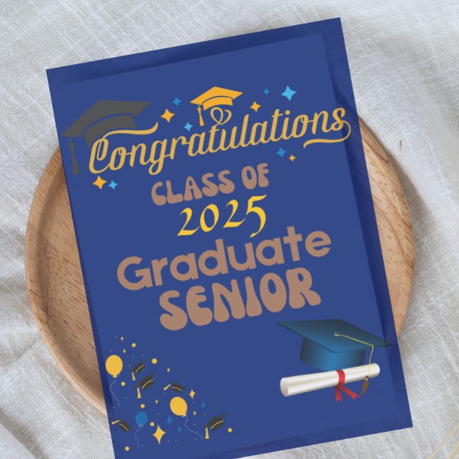 Blue Senior Class of 2025 Graduation Invitation (Creator Uploaded)