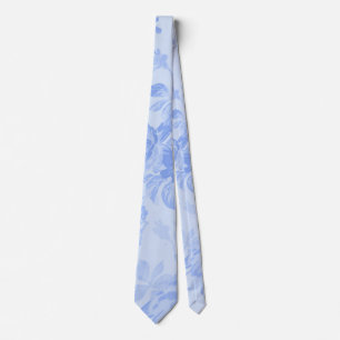 Blue Serenity Floral Toile Neck Tie
