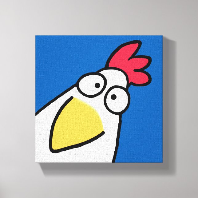 Blue SERIOUS CHICKEN by Sandra Boynton Canvas Print (Front)