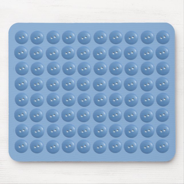 Blue Sewing Buttons Blue Pattern Mouse Pad (Front)