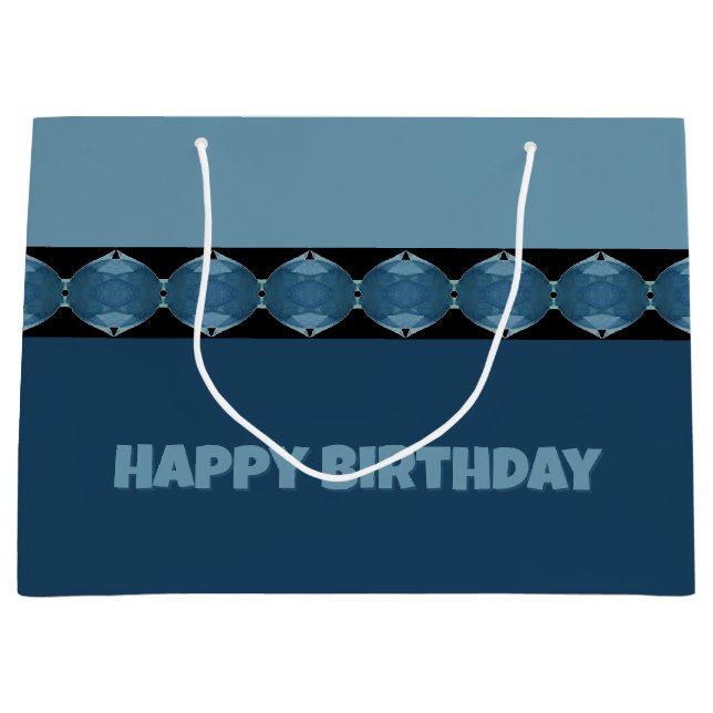 Blue Shade Accented Large Gift Bag (Front)
