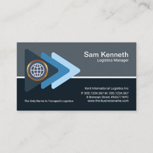 Blue Shade Arrows Logistics Transportation Business Card