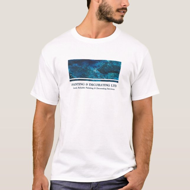 Blue Shade, Painter & Decorator Advertising T-Shirt (Front)