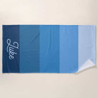 Blue Shaded Gradient Ombre Beach Towel