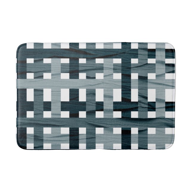 Blue shaded line bath mat (Front)