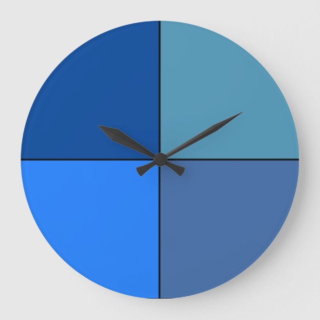 Blue Shades Abstract Art Wall Clock (Front)