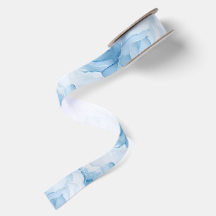 Blue Shades Abstract Bridal Shower Satin Ribbon
