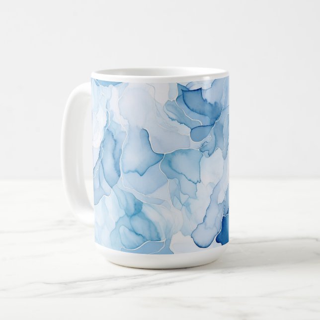 Blue Shades Abstract  Coffee Mug (Front Left)