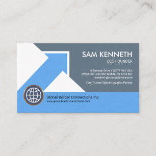 Blue Shades Arrow Column CEO Owner Business Card